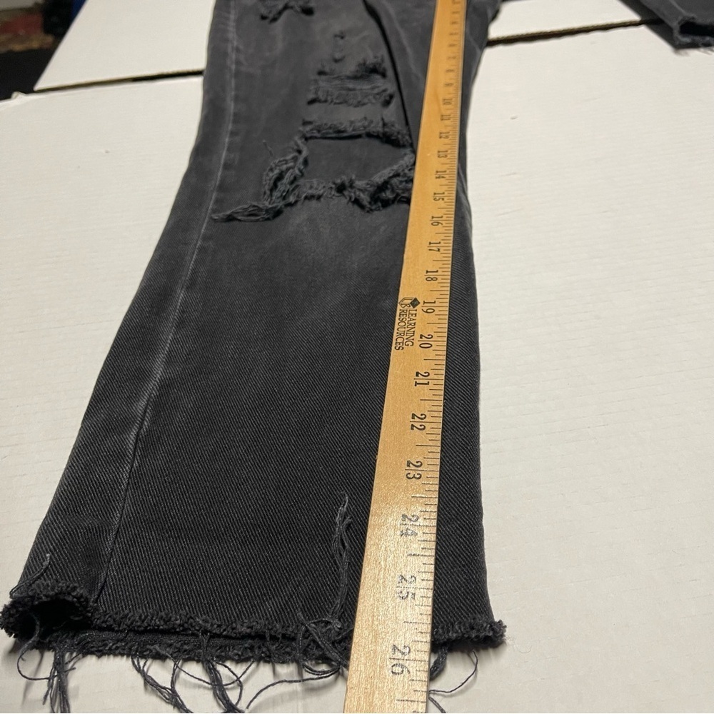 PacSun Women’s Black Jeans Size 28 Distressed High Rise Straight Leg Denim 28x25 - Picture 8 of 9